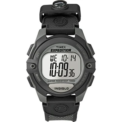 Image of Expedition Timex Men&#039;s Digital Watch with LCD Dial Display and Black Nylon Strap T40941