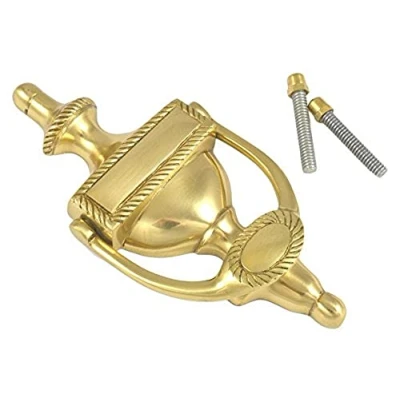 Image of Merriway BH05676 Georgian Urn Style Polished Brass Door Knocker, 150 mm