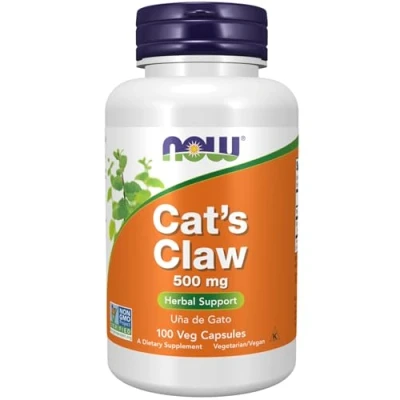 Image of Now Foods, Cat&#039;s Claw, 500mg, 100 Vegan Capsules, SOYA Free, Gluten Vegetarian, GMO Free