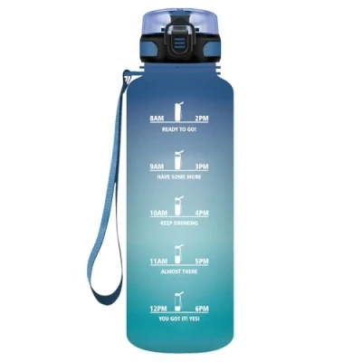 Image of HoneyHolly Sports Water Bottle, 1500 ml, Leak Proof Plastic, Suitable for Carbonated Drinks, Bottle Bicycle, Children, School, Fitness, Yoga, Blue &amp; Green