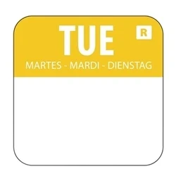 Image of Hygiplas Removable Colour Coded Food Labels Tuesday (1000 pack)