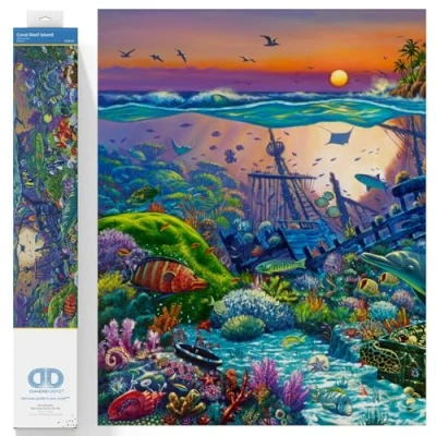 Image of Coral Reef Island, funkelndes Diamantbild zum Selbstgestalten