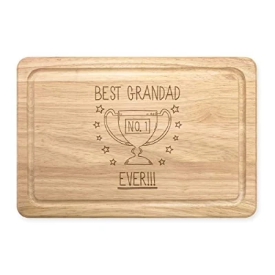 Image of Best Grandad Ever No.1 Trophy Rectangular Wooden Chopping Board
