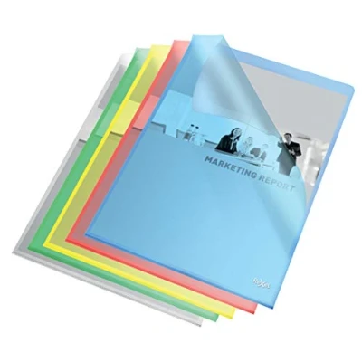Image of Rexel Quality A4 Document Folder, Assorted Colours, Embossed, 115mic, Cut Flush, Copy Safe, Pack of 25, 2115640