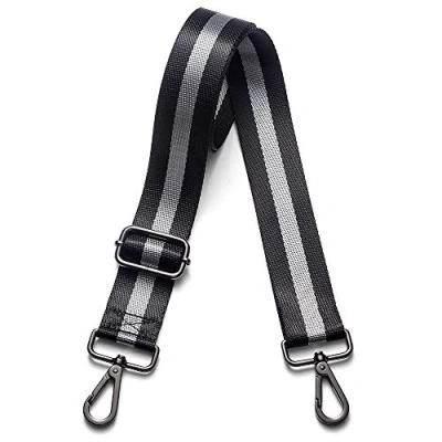 Image of Kolti Purse Strap Replacement Crossbody Handbag Stripe Wide Adjustable, Gun Metal Buckle 22
