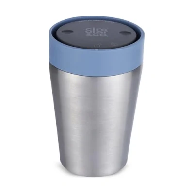 Image of Circular &amp; Co Thermal Stainless Steel Travel Mug 8oz/227ml Insulated Reusable Coffee Cup 100% Leakproof Lockable 6 Hours Hot/Cold Push Top, One Hand Open, 360 Drinking Tumbler