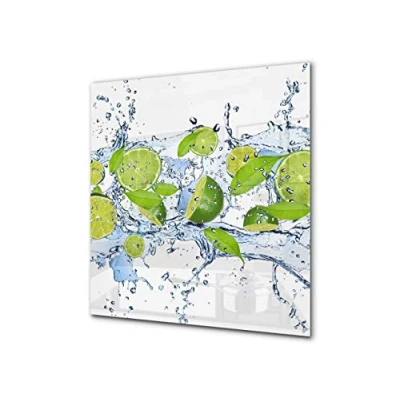 Image of Concept Crystal Stylish Tempered Glass backsplash kitchen splashback upstand BS09 Water splash Series: Lime Mint 2