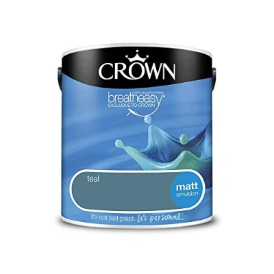 Image of Crown Walls and Ceilings Matt Emulsion Paint, Teal 2.5L