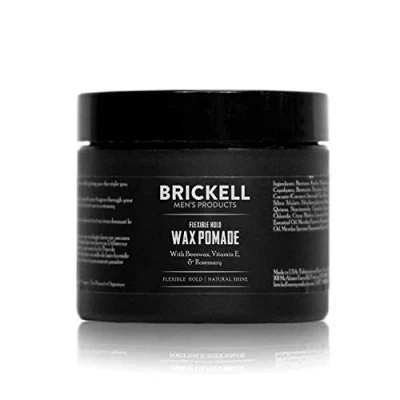Image of Brickell Men&#039;s Flexible Hold Wax Pomade for Men, Natural and Organic Irritation Free Shine, 59 mL, Scented