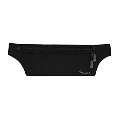 Image of Ryaco Money Belt for Travelling Hidden Security Pouch Cards and Passports RFID Breathable Material Protect Your Cash (Black)