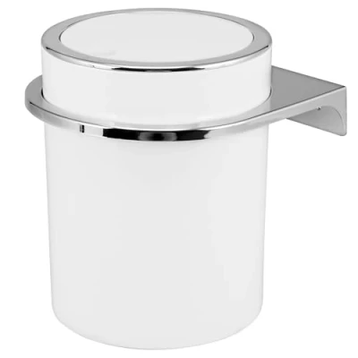 Image of bremermann Savona Cosmetic Bin with Wall Mount/with Swing Lid/Plastic 5.5 Litres (white)