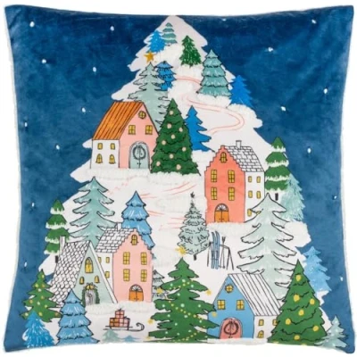 Image of Furn. Snowy Village Tree Boucle Cushion Cover