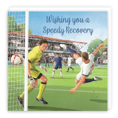 Image of Hunts England Football Wishing You A Speedy Recovery Card For Him Milo&#039;s Gallery Footy Get Well Feel Better Soon Footie Fans Boys, Men, Husband, Dad, Grandad, Son, Brother