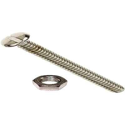 Image of Merriway BH02519 (10 Pcs) Slotted Pan Head Machine Screws with Nuts, M6 x 50 mm (1/4 Inch 2 Inch), Bright Zinc Plated Pack of 10 Pieces