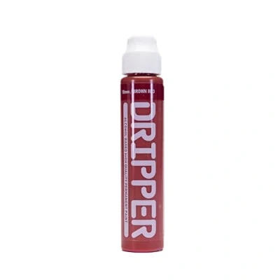 Image of Liquid Paint Dope Dripper Multi Colour &amp; Size Mop Marker Graffiti Art Taggers, Permanent Alcohol Based Refill (Red Brown, 10mm Marker)