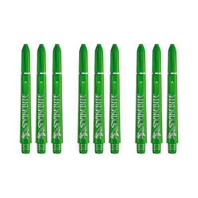 Image of RED DRAGON Peter Wright Snakebite Signature Series Medium Green Stems 3 Sets Per Pack (9 Shafts in Total)
