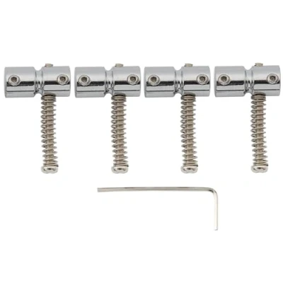 Image of Musiclily Pro 19mm Steel Bass Bridge Saddles for 4 String Precision Jazz Bass, Chrome (Set of 4)