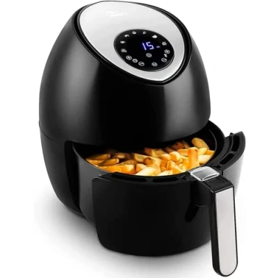 Image of Air Fryer, Uten Fryers Oven, 4.5L Oil Free Fryer with Detachable Basket, Timer and Fully Adjustable Temperature Control for Healthy &amp; Low Fat Cooking, 1500W