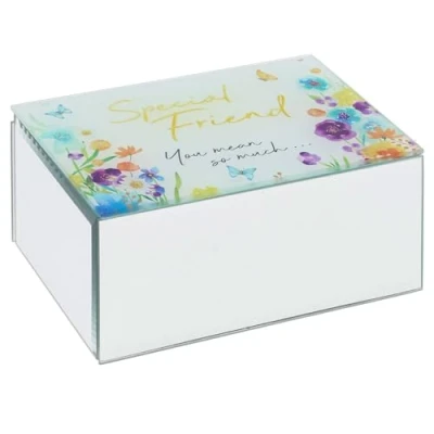 Image of Shudehill Giftware East West Design Embrace Floral Jewellery Box Storage Mum, Sister, Daughter, Grandaughter or Special Friend Meaningful Messages Gift Ideas (Special Friend)