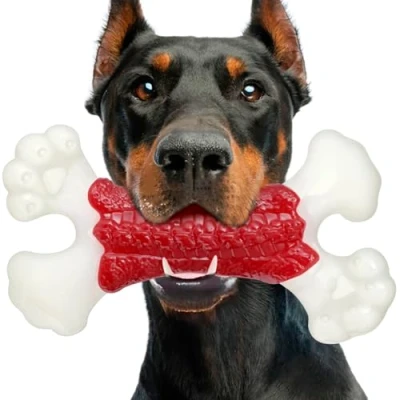 Image of Zinbo Dog Toys for Aggressive Chewers, Large Dogs, Indestructible Bones Tough and Durable Chew Toy, Real Bacon &amp; Beef Flavors