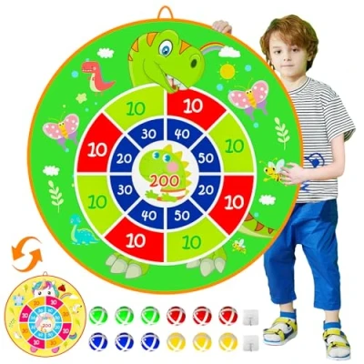 Image of 25.5in Large Kids Dart Board with 12 Sticky Balls, Ball Games, Indoor Game/Outdoor Game/Garden Game/Board Game/Fun PartyGame Toys, for 3+ Year Old Boys Girls(65cm)