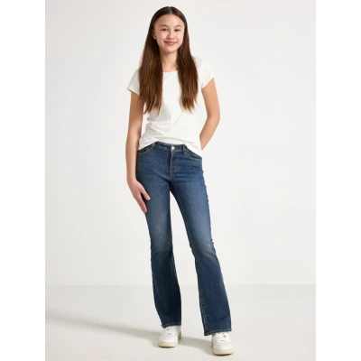 Image of Lindex Freja Super Stretch Waist Flared Jeans for kids, Size: 7 8y, Denim