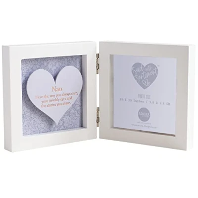 Image of Said with Sentiment 7664 Nan Hinged Heart Photo Frame