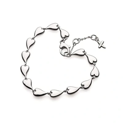 Image of Kit Heath Sterling Silver Desire Kiss Linking Hearts Bracelet, 7.5&quot;