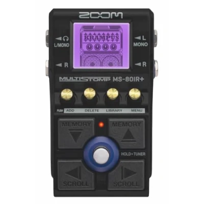 Image of Zoom MS 80IR+ guitar multi effect pedal amp emulation modelling of famous amps preamps cabs effects including reverb EQ noise gate delay black