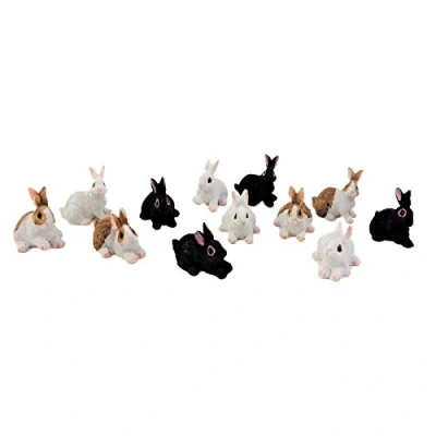 Image of Melody Jane Dolls House 12 Rabbits Miniature Pet Animal Garden Accessory 1:12