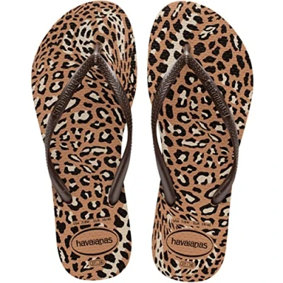 Image of Havaianas Women Slim Animals, Rose Gold/Cafe, 2