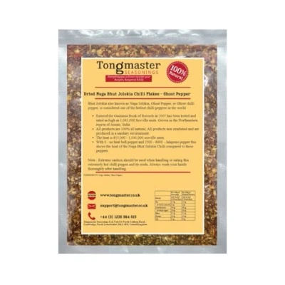 Image of Dried Naga Bhut Jolokia Chilli Flakes Ghost Pepper 100g