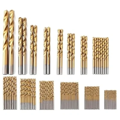 Image of 99pcs Titanium Coated Steel Twist Drill Bits Set, 1.5 10mm High Speed Tools for Wood Plastic and Aluminum