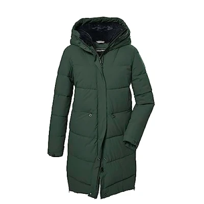 Image of Killtec Women&#039;s Kow 16 Wmn Qltd Prk Quilted parka in down look with Hood, dark green, 38