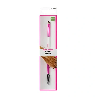 Image of KISS Ruby Kisses Premium Brow And Spoolie Cosmetic Brush, Professional Quality Cruelty Free Make Up Tool with Soft 100% Synthetic Bristles