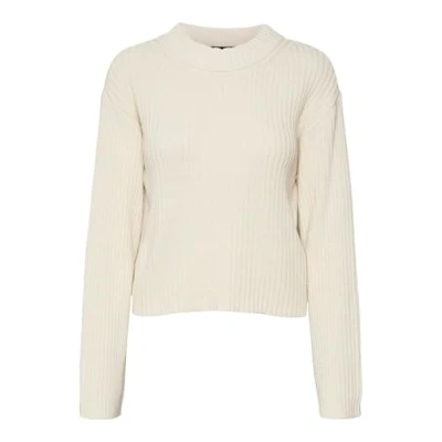 Image of VERO MODA Women&#039;s Vmhilde LS O Neck Short Pullover Ga Noos Knitted Jumper, Birch, S