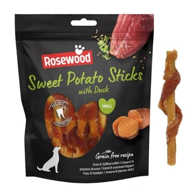 Image of Rosewood Sweet Potato Sticks with Duck, Grain Free, Rawhide Low Fat Dog Treats, Value Pack 320g (1 Pack)