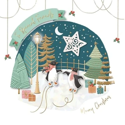 Image of To Special Friends Embellished Christmas Greeting Card Xmas Cards EGXR0018/OS