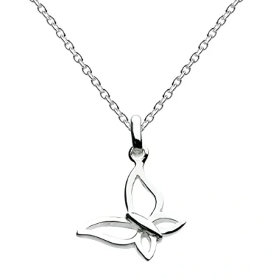 Image of Dew Sterling Silver Small Butterfly Necklace of Length 45.7 cm