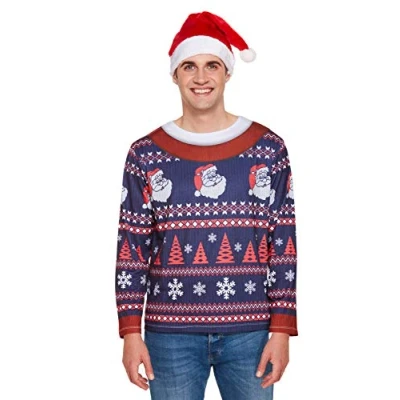 Image of HENBRANDT Christmas Jumper Top (One Size) Adult&#039;s Fancy Dress Costume Accessory