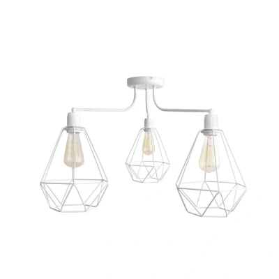Image of Karo Multi Arm Semi Flush Ceiling Light Grey 75cm