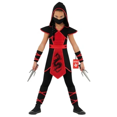 Image of Morph, Ninja Costume Girls, Girls Costume, for Red Kids, Outfit Kids 4 6 Years