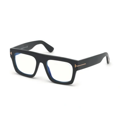 Image of TOM FORD Man FT5634 B 001 Vista frames Acetate Black Squat Blue anti light