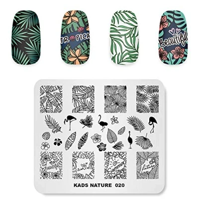 Image of KADS Nail Stamping Plate Flamingo Template Image Design Plates for Art Decoration and DIY (NA020)