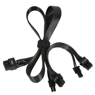 Image of HABAGOU PCIE Cable for Corsair, 65cm PSU 8 Pin to Dual 6+2 Power Thermaltake, Male GPU ARESGAME Modular Supply (65cm+15cm)