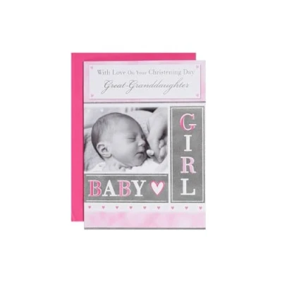 Image of Great Granddaughter Christening Card. With Love On Your Day Granddaughter.