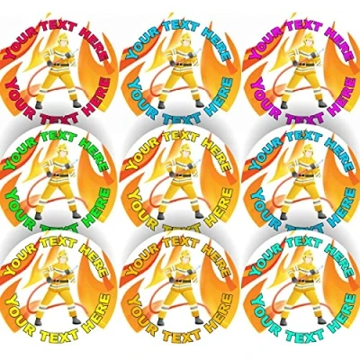 Image of 144 Personalised Firefighter 30mm Reward Stickers for School Teachers parents