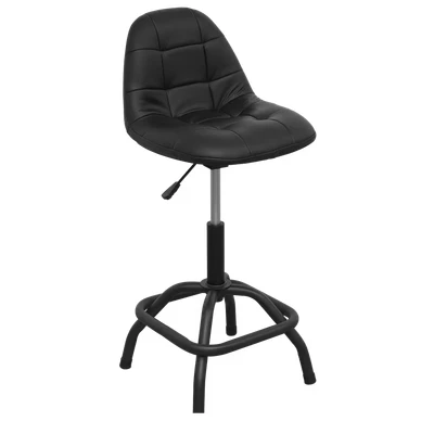 Image of Sealey Industrial Workshop Stool Pneumatic with Adjustable Height Swivel Seat &amp; Back Rest