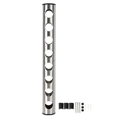 Image of Fdit Single Stainless Steel Pipe Wine Bottle Holder Wall Mounted Vertical Red Rack Elegant Storage for Kitchen Dining Room Bar Cellar(1#)