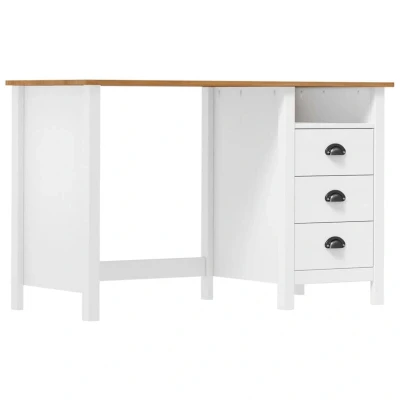Image of vidaXL Desk Hill with 3 Drawers 120x50x74 cm Solid Pine Wood